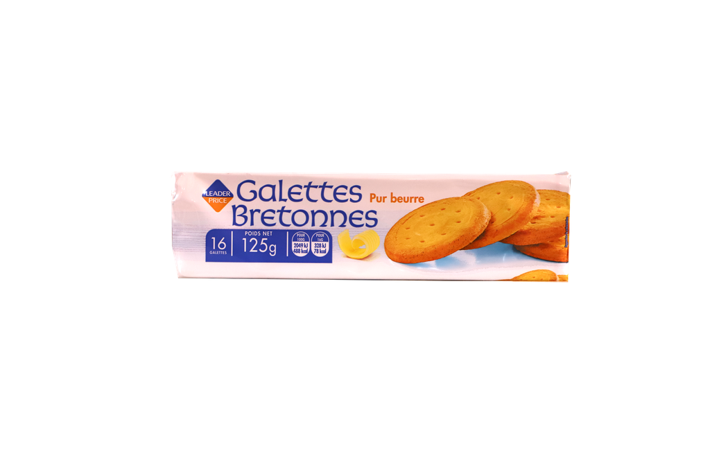 BISCUITS GALETTES BRETONNES PUR BEURRE LEADER PRICE 125g