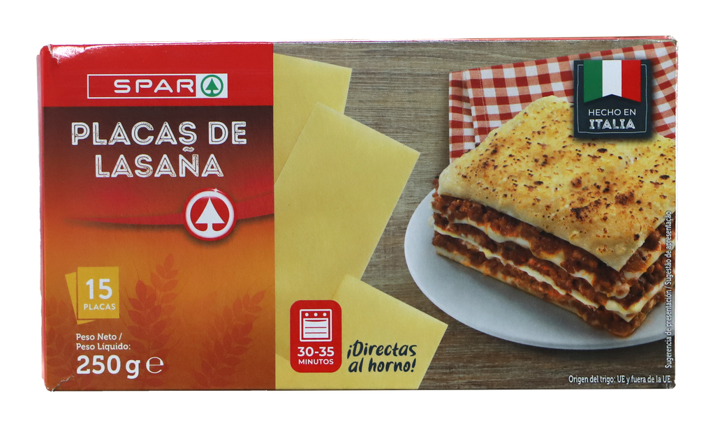 LASAGNE "PLACA DE LASANA" SPAR 250G