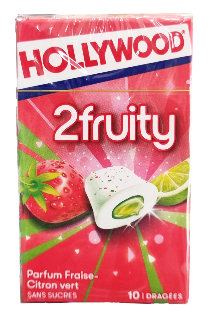 CHEWING GUM HOLLYWOOD 2FRUITY FRAISE