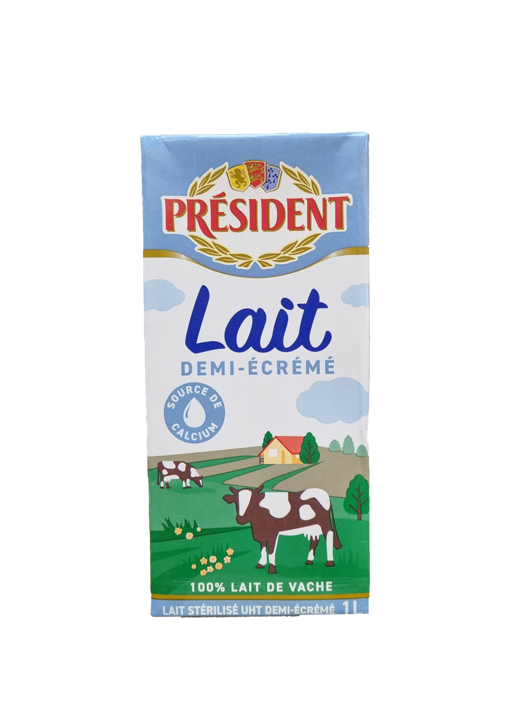 LAIT DEMI ECREME PRESIDENT BRIQUE 1L