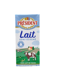 LAIT DEMI ECREME PRESIDENT BRIQUE 1L