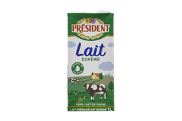 LAIT ECREME PRESIDENT BRIQUE 1L